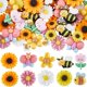 thumbnail image 1 of 1 caja de 60 piezas de 10 estilos de cabujón de abeja, mariposa, resina plana, bonitos cabujones de margaritas y girasoles brillantes., 1 of 5