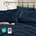 thumbnail image 4 of Juego de Edredón Queen Sasttie, 7 Piezas, Ropa de Cama con Pliegues, Para Todas las Estaciones, Incluye Edredón, Sábana Plana, Sábana Ajustable, Fundas de Almohada y Fundas Decorativas, Azul Marino, 4 of 9