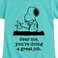 thumbnail image 3 of HYBRID APPAREL - Peanuts - Dear Me Doing Great Job - Toddler & Youth Girls Short Sleeve Graphic T-Shirt, 3 of 5
