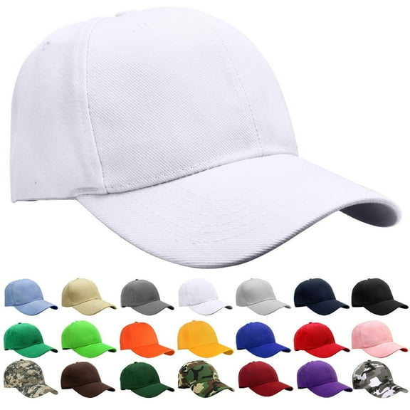 Falari Plain Blank Baseball Cap Adjustable Size for Outdoor Activities White