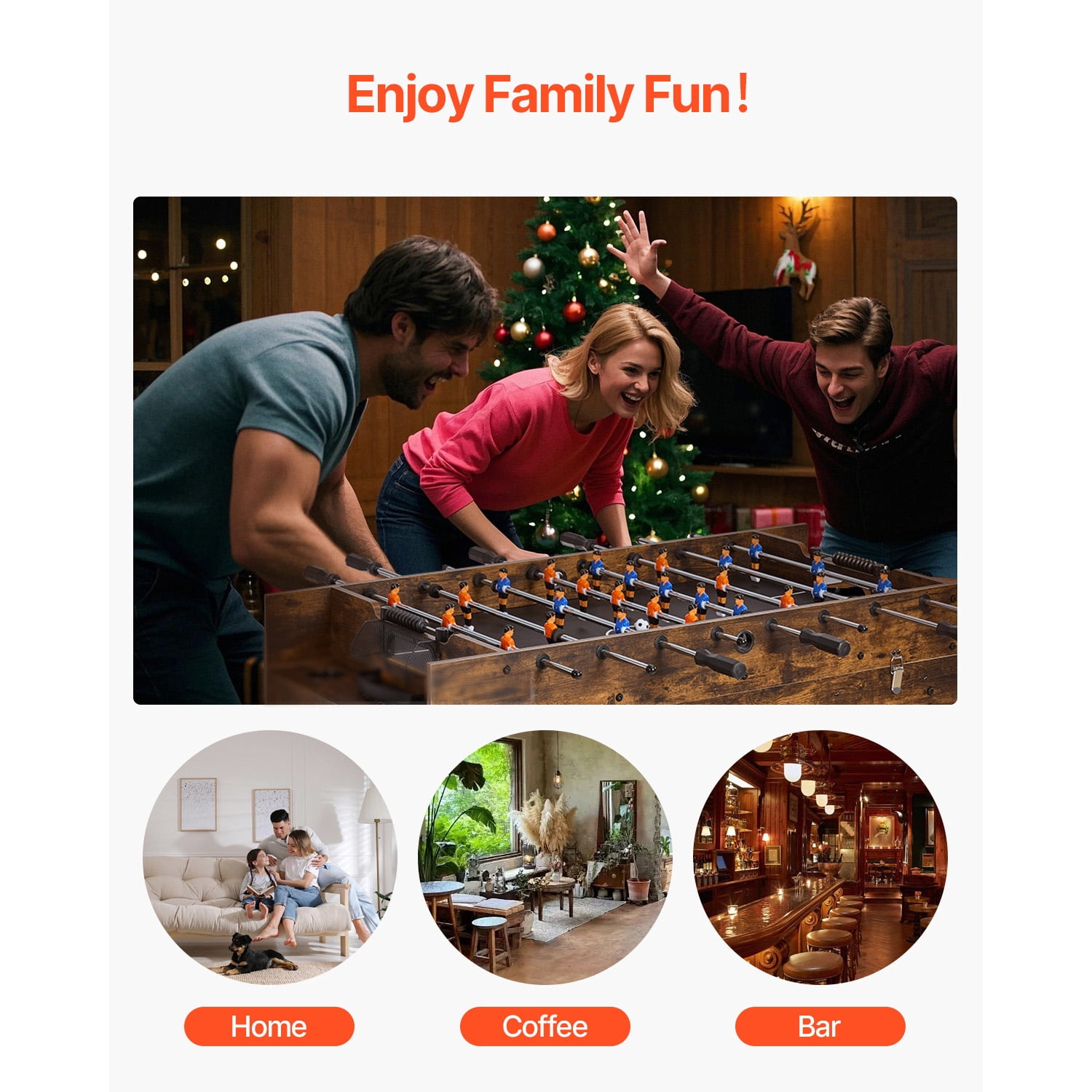 KFFKFF 54" 3-in-1 Combo Game Table Set, Multi Game Room Table with Air Hockey, Table Tennis, Foosball, and Accessories, Air Propelled Arcade Hockey Table for Recreational Room