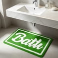 thumbnail image 5 of KOYPTL Waffle Bath Mat Boho Flocked Bath Rug Absorbent Non Slip Ultra Soft Bathroom Mats Machine Washable Knit Bath Rugs with Bath Letter for Bathroom Bedroom Kitchen Tub 16*24" Green, 5 of 6
