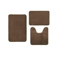 thumbnail image 2 of Carpet Polyester Carpet Coral Fleece Memory Cotton Carpet Floor Mat Bathroom Absorbent Anti Slip Carpet 3-Piece Set Coffee Color, 2 of 3
