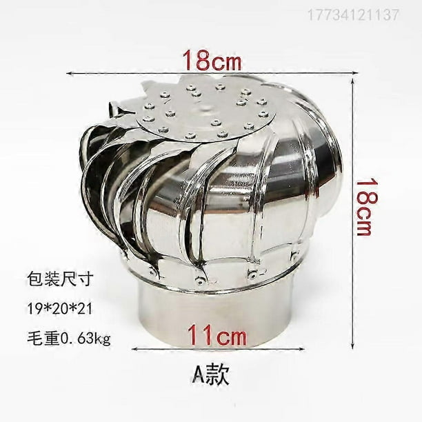 1 Pcs 110mm 304Non Power Roof Ventilator Wind Turbines Attic Air Vent for Houses Factory Attic Farm Le