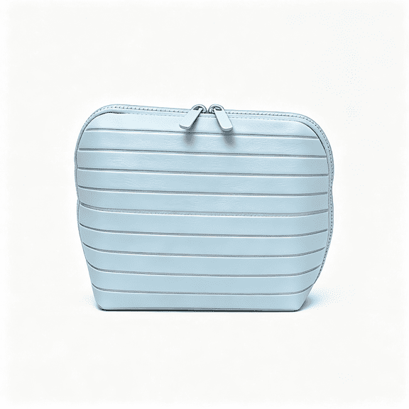 ACDANC Parallel Traveler Makeup Bag Fold Down Cosmetic Bag with Brush Holder Toiletry Bags Women Portable Stripe Organizer Caseversatile Travel Makeup Bag (Blue S)