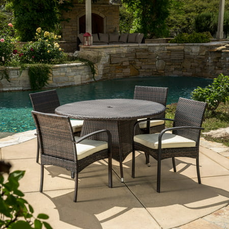 Elizabeth Resin 5 Piece Round Patio Dining Set (Best Cleaner For Plastic Outdoor Furniture)