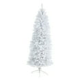 thumbnail image 4 of Nearly Natural Warm White Prelit LED White Decorated Slim Christmas Tree, with 743 Bendable Branches 6', 4 of 11