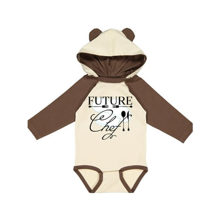 

Inktastic Future Chef with silverware and hat Gift Baby Boy or Baby Girl Long Sleeve Bodysuit