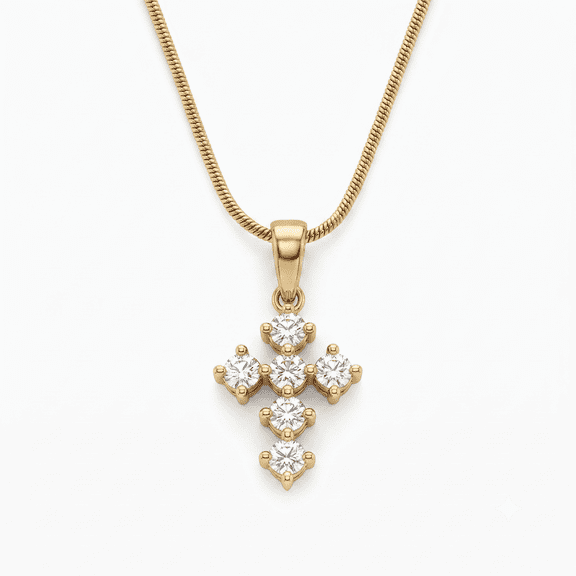 Kerinzo - Crystal Cross Pendant Necklace for Women | Elegant Adjustable Chain Fashion Jewelry