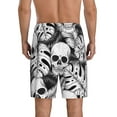thumbnail image 3 of Fotbe Skull and palm leaves Pajama Shorts for Men, Men's Pajama Bottoms, Sleepwear,Short Pajama Pants-Large, 3 of 9