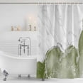 thumbnail image 3 of Green Marble Crack Shower Curtain, Waterproof Shower Curtains for Bathroom, Modern Abstract Geometric Texture Washable Fabric Bathtub Curtain Set Bath Decor with 12 Hooks 48"x72", 3 of 8