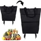 thumbnail image 1 of 2 in 1 Collapsibleo-Stage Zipper Grocery Cart with Wheels Shopping Bag (Black), 1 of 4