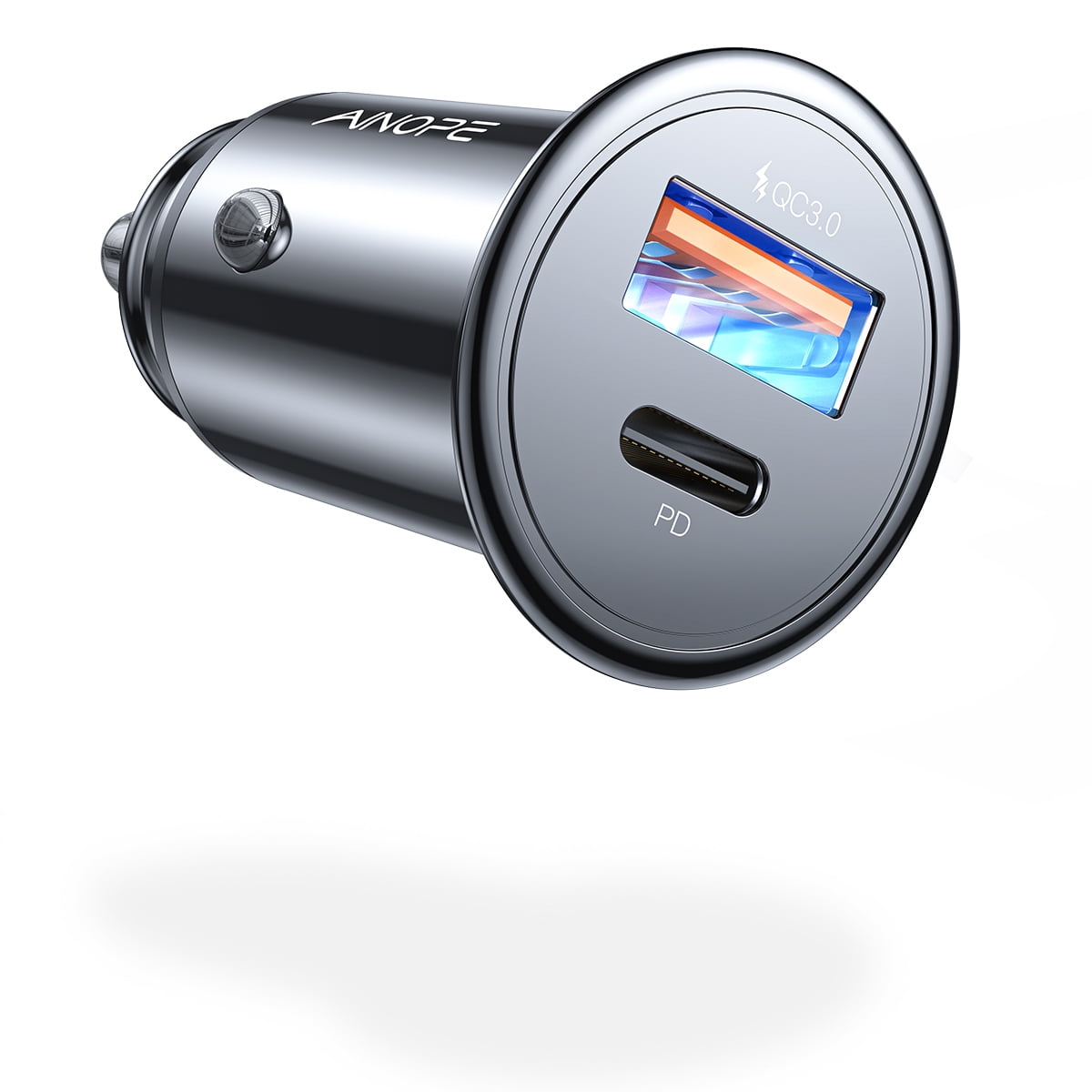 USB C Car Charger, 48W Super Fast Mini & Metal iPhone 13 Car Charger PD30W & QC3.0, AINOPE Fast USB Car Charger Adapter Compatible with iPhone iPhone 13 12 11 Pro Max XS, Samsung S21/20/10, Note20/10