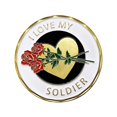 thumbnail image 3 of Amo a mi monedas monedas del rosas chapadas en oro, 3 of 9