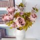 thumbnail image 4 of Ramo de flores de peonía artificial Oficina en casa Decoración floral falsa Boda Ramo de flores de seda, Cameo Marrón Eigraketly HA7181-03B, 4 of 6