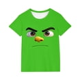 thumbnail image 2 of Blusas y camisas de manga corta con cuello redondo para niños y niñas, color liso, con estampado de expresión linda, manga corta, holgadas y cómodas, blusa para niña, 2 of 6
