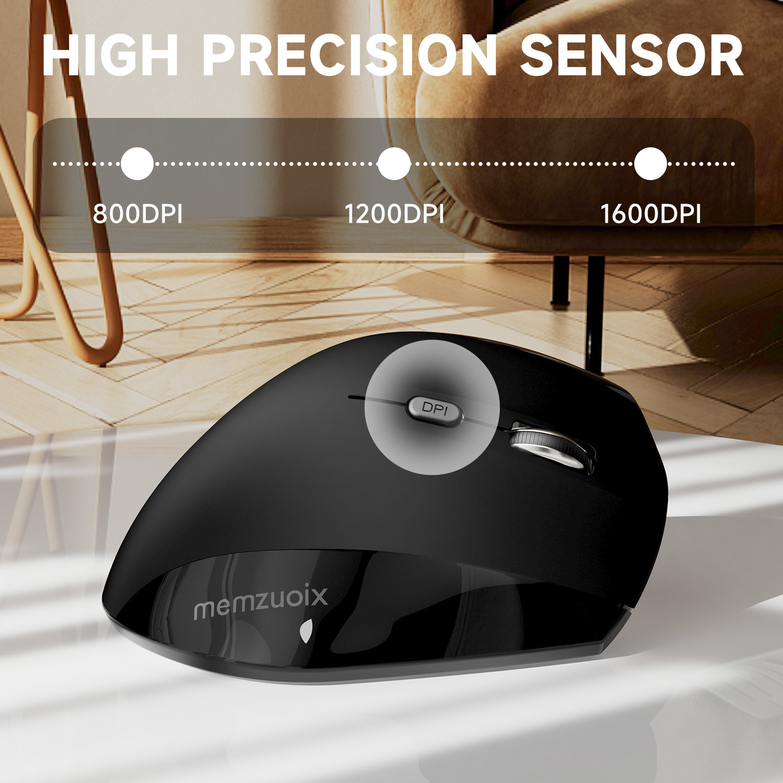 Memzuoix Ergonomic Vertical Wireless Mouse, Right-Handed photo 4