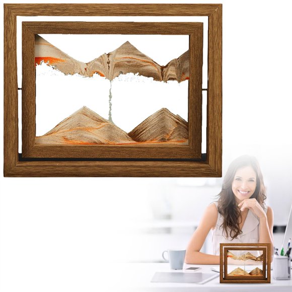 WHEANG Dynamic Art Liquid Movement Mobile Art Picture Rectangular Glass 3D Deep Sea Display Flowing Frame Relax Desktop Home Decoration