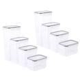 thumbnail image 2 of 8-piece Kitchen Storage Easy To Buckle Plastic Container Storage Tank, Grain And Miscellaneous Grain Plastic Box, 2 of 9