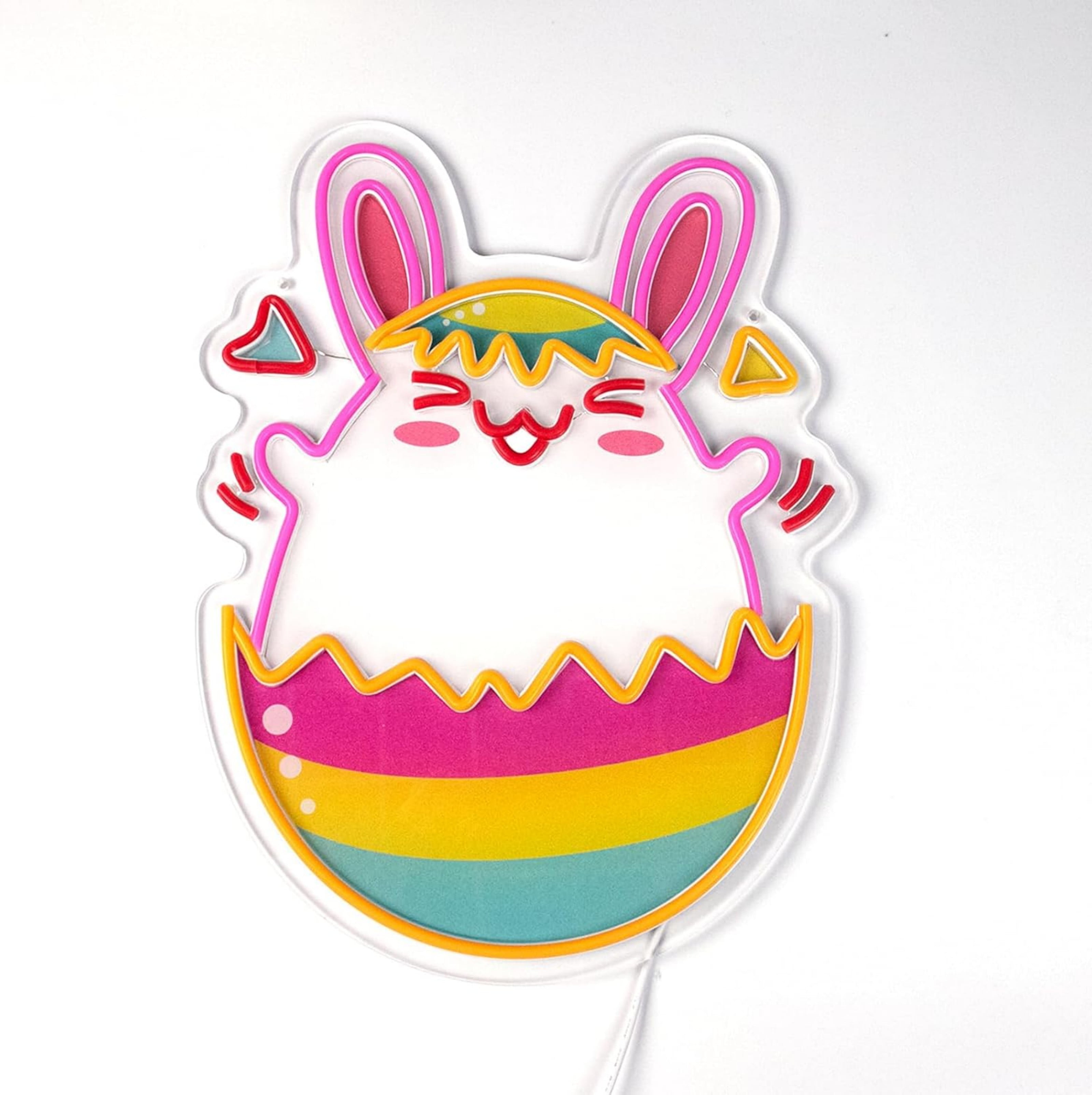 UPONRAY Easter Bunny Neon Signs, 11.4"*15.7" Dimmable & USB-Powered LED Neon Light, Stylish Wall Decor for Easter Party, Home, Shop, Restaurant, Bar