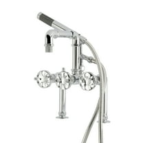 Kingston Brass AE6401RX Belknap 7" Center Deck-Mount Clawfoot Tub Faucet with Hand Shower, Polished Chrome