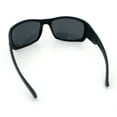 thumbnail image 7 of Mens Matte Classic Rectangular Wrap Around Biker Plastic Sunglasses All Black, 7 of 7