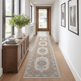 thumbnail image 2 of Runner Rugs for Hallway, 2x10 Washable Soft Non Slip Floor Rugs for Kitchen, Modern Mat for Living Room Bedroom Entryway Brown & White, 2 of 7