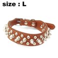 thumbnail image 2 of Collares de perro con tachuelas de cuero de microfibra ajustables con un regalo de bola chirriante para, 2 of 5