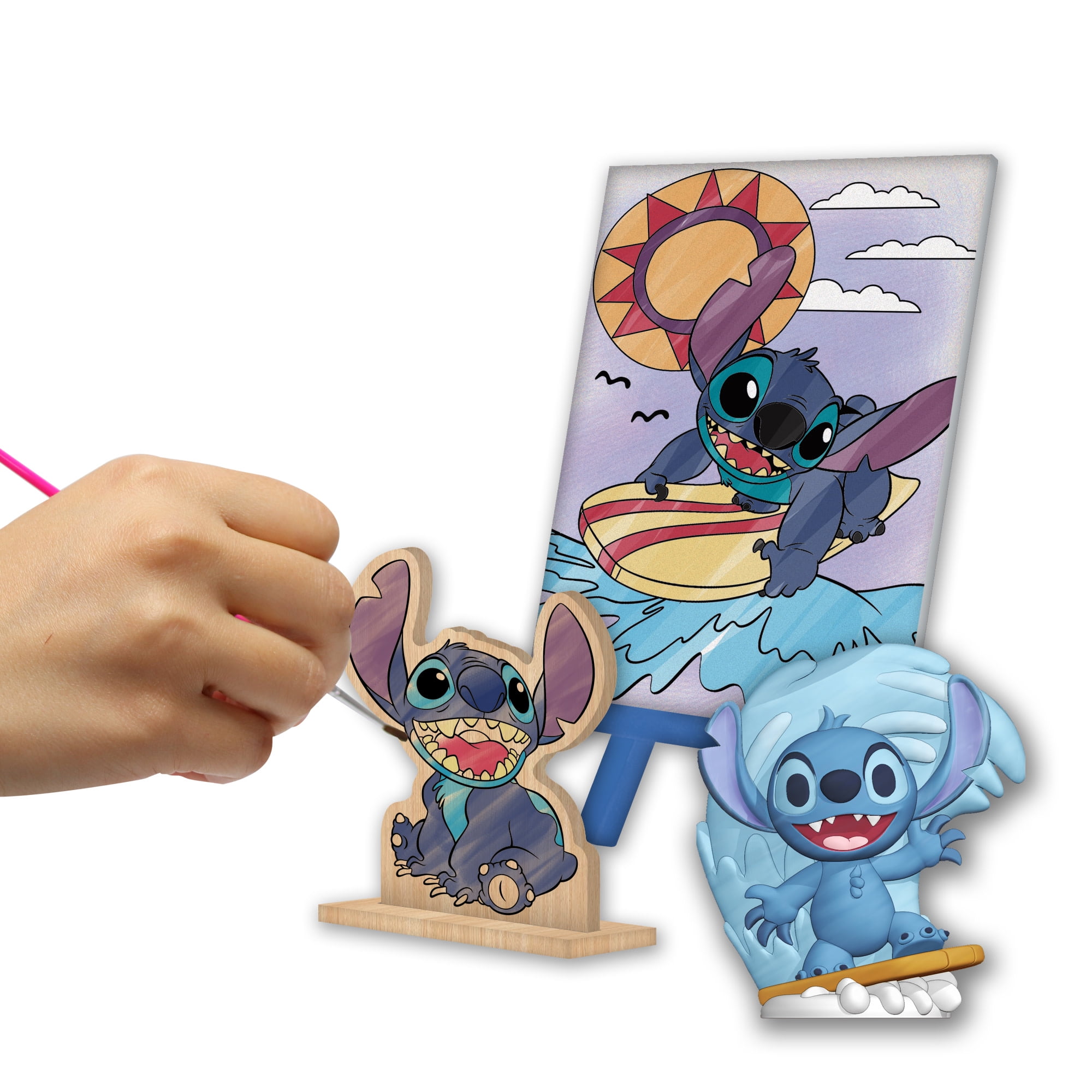Tara Toy: 5-In-1: Creativity Tub - Stitch - Build Your Own Scene. Canvas-Wood-Plaster Painting, Stickers & Coloring, Disney Activities Kids Ages 3+