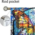 thumbnail image 5 of WNOOHIY Vibrant Stained Glass Butterfly & Floral Light-filtering Curtains for Bedroom Living Room, Home Decor,Set of 2 Panels, 5 of 8