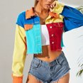 thumbnail image 5 of Nuevo Ropa de invierno para mujer, chaqueta vaquera de manga larga con borde crudo, abrigo, ropa, 5 of 5