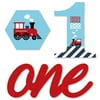 Big Dot of Happiness 1st Birthday Railroad Party Crossing - DIY Shaped Steam Train First Birthday Party Cut-Outs - 24 Count