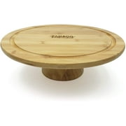 Bamboo Essentials Natural Cake Stand, Cake Stand On Pedestal, Natural Cake Decorating Stand - 100% Natural Ideal for Use at Parties, Weddings, Restaurants (Bamboo 12")