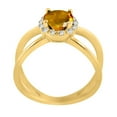 thumbnail image 4 of AoneJewelry 0.85 Carat 6MM Round Citrine and Diamond Ring In 10K Solid Rose, White & Yellow Gold, 4 of 5