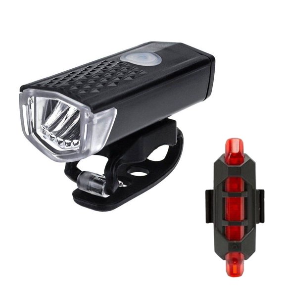 EGNMCR USB Rechargeable LED Bike Bicycle Cycling Headlight Front Light Tail Rear Lamp Bike Light