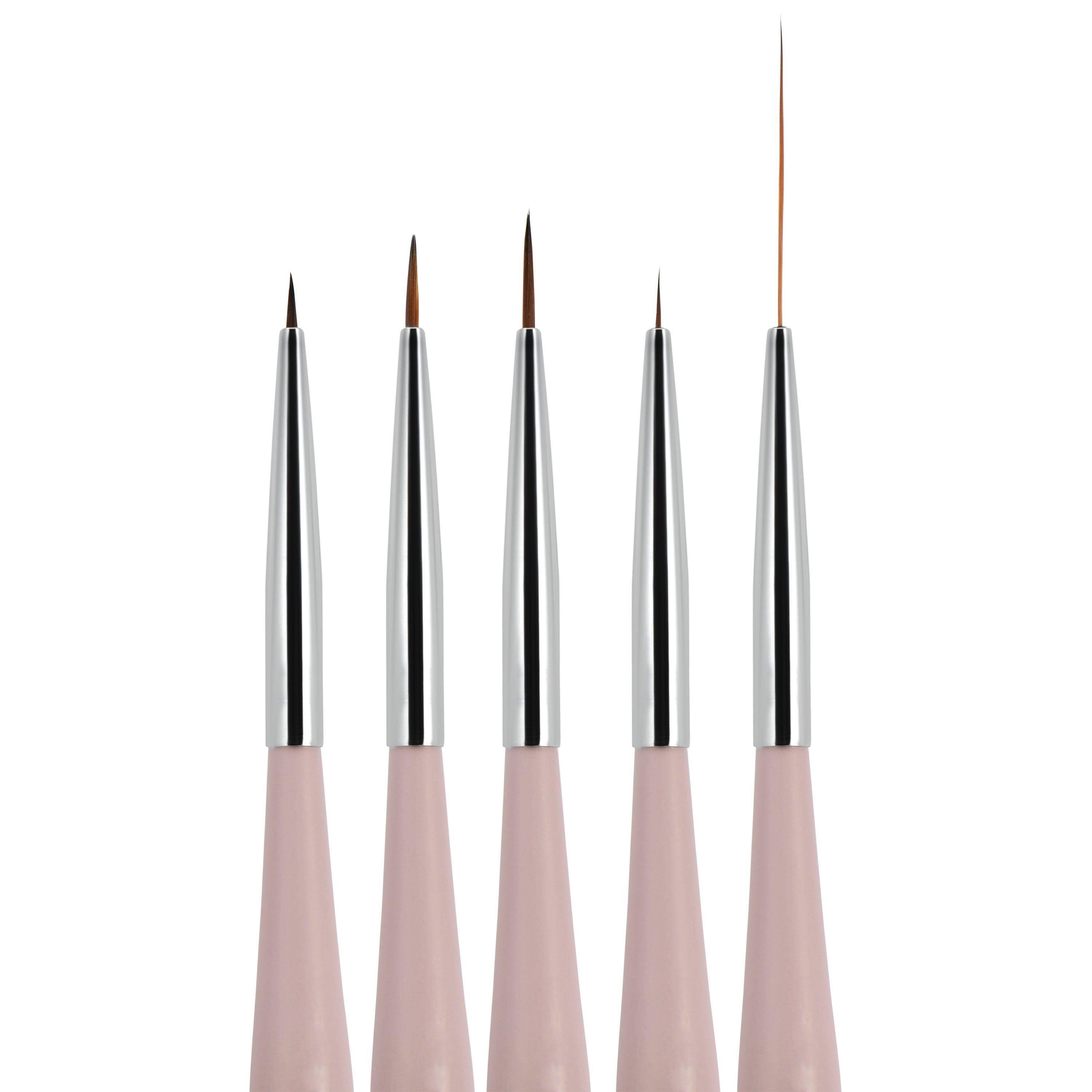 Beaute Galleria 5 Pieces Nail Art Brush Set with Liners and Striping