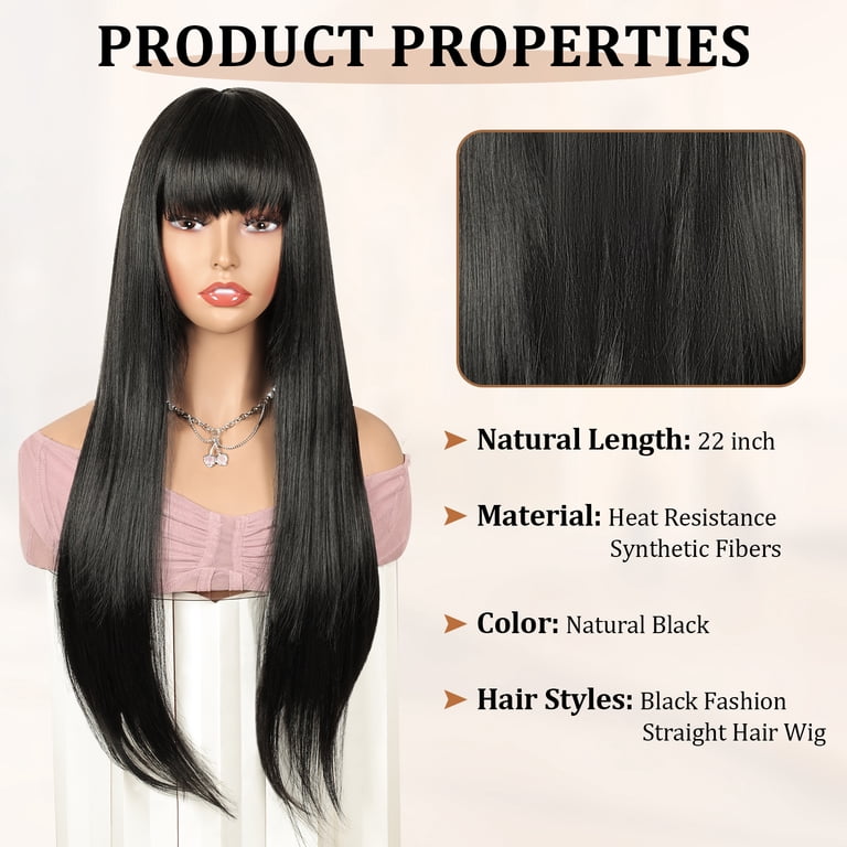 PHOCAS, Wigs, 22 inch, Long straight synthetic wig with  display picture 3