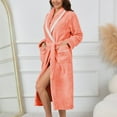 thumbnail image 5 of Hauaitttt Women Coral Velvet Mid Length Nightgown Color Contrast Home Bathrobe Coat Tie Women Womens Robes Full Length Womens Robes with Zipper Size 4x Long Hooded Robes for Women Zipper Women s, 5 of 8
