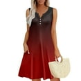 thumbnail image 2 of Bovxnpu Womens Summer Dress, Women's Casual Sundress Flowy A-Line Dresses Mini Dress, Women's Summer Fashion Printing Pocket Button Sleeveless V-Neck Dress M, 2 of 6