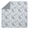 thumbnail image 3 of Modern Heirloom Garden Toile Blue 3-Piece Reversible Quilt Set, Full/Queen, 3 of 7
