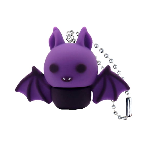1-Piece Purple Bat Halloween Keychain, Soft Rubber Spooky Bat Bag Charm for Kids Backpack Clip