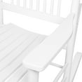thumbnail image 5 of VEIKOUS 3-Piece Outdoor Rocking Chair Set, Wood Porch Rocker W/Foldable Table Indoor, White, 5 of 9