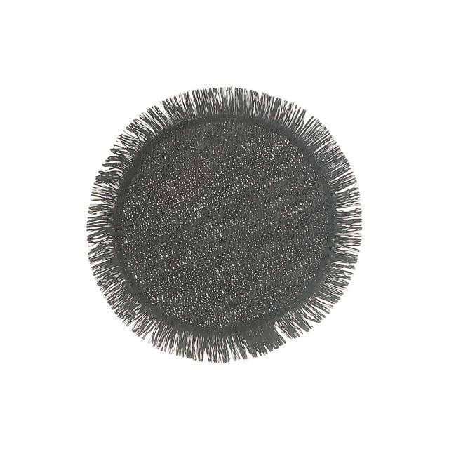 Placemat Rond Tissé Avec Franges Noir 15 X 15 - Ensemble De 12