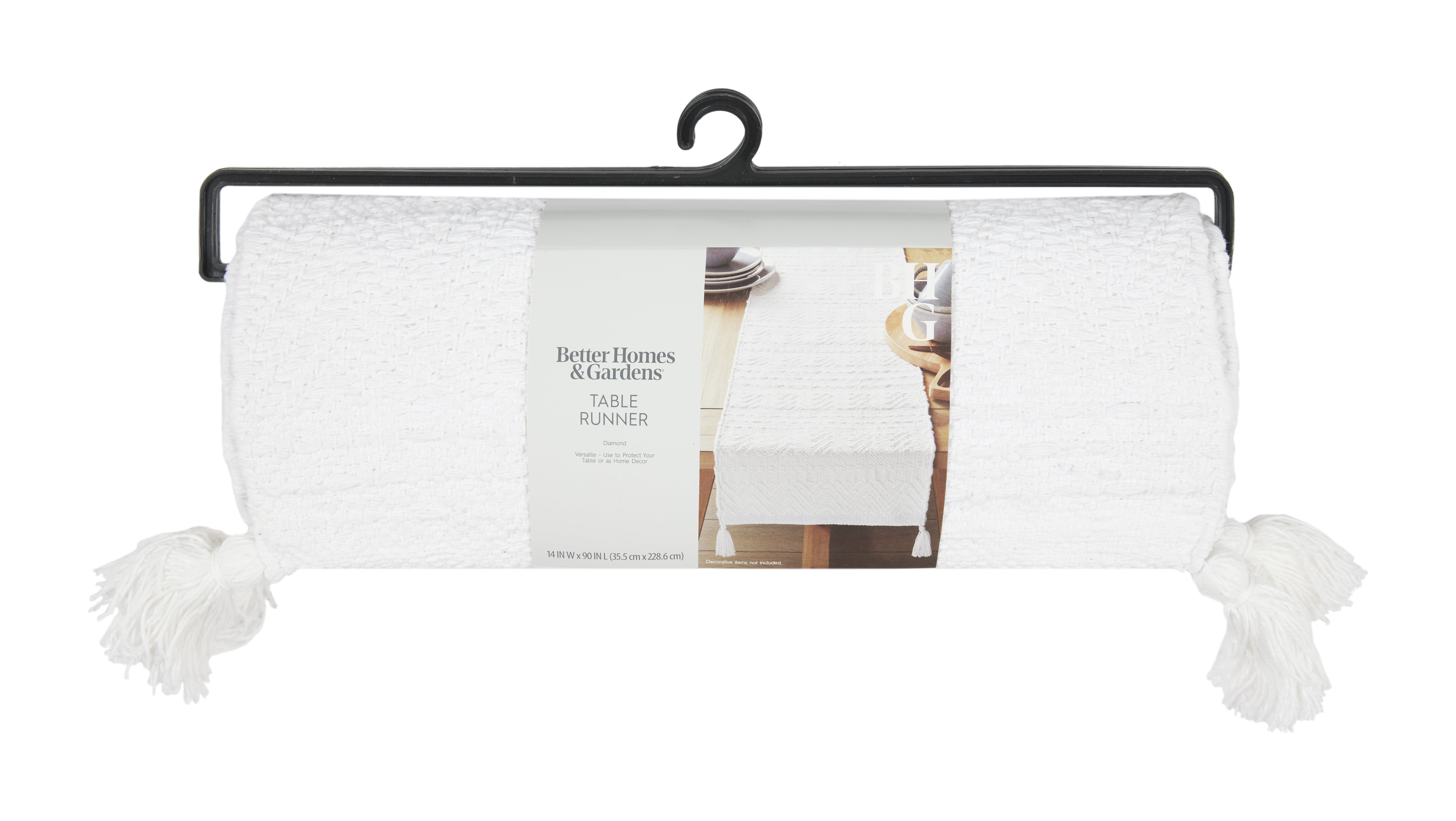 Better Homes & Gardens CHUNKY WH RNR - 14 x 90 - White - 100% Cotton