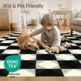 thumbnail image 4 of ODIKA 5'x7' Washable Area Rug Diagonal Dot Mosaic Entry Music Long Entryway Checkered Geometric Refined for Guest Room, Lounge, Apartment, Non-Slip Low Profile, Stain Resistant, 4 of 7