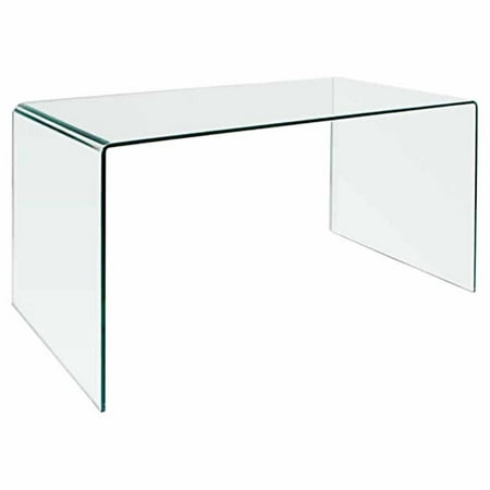 Creative Images International Bent Glass Office Desk - (Best Plywood For Desk)
