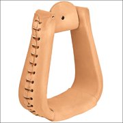 Weaver Natural Leather Covered Horse Saddle Stirrups Overshoe Roper