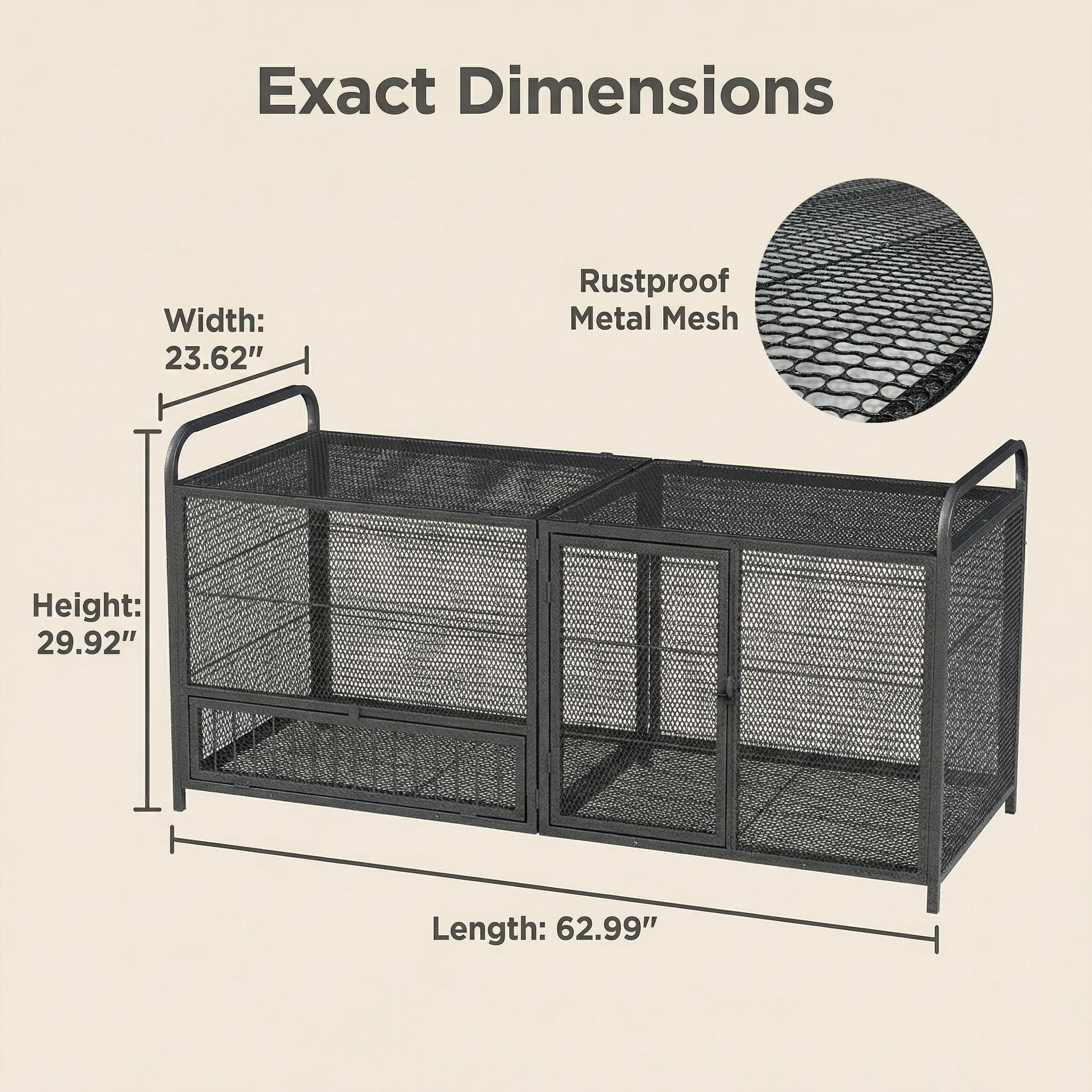 63" Chicken Cage Metal Poultry Breeding Coop,Thickened Chicken Coop Durable Chicken, Large Poultry Cage for Hen House,Chicken Coop Run Enclosure Pen For Duck Coop and Rabbit Run