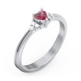thumbnail image 3 of Birthstone Heart Ring with Shoulder Accents - Ruby (July), 3 of 4