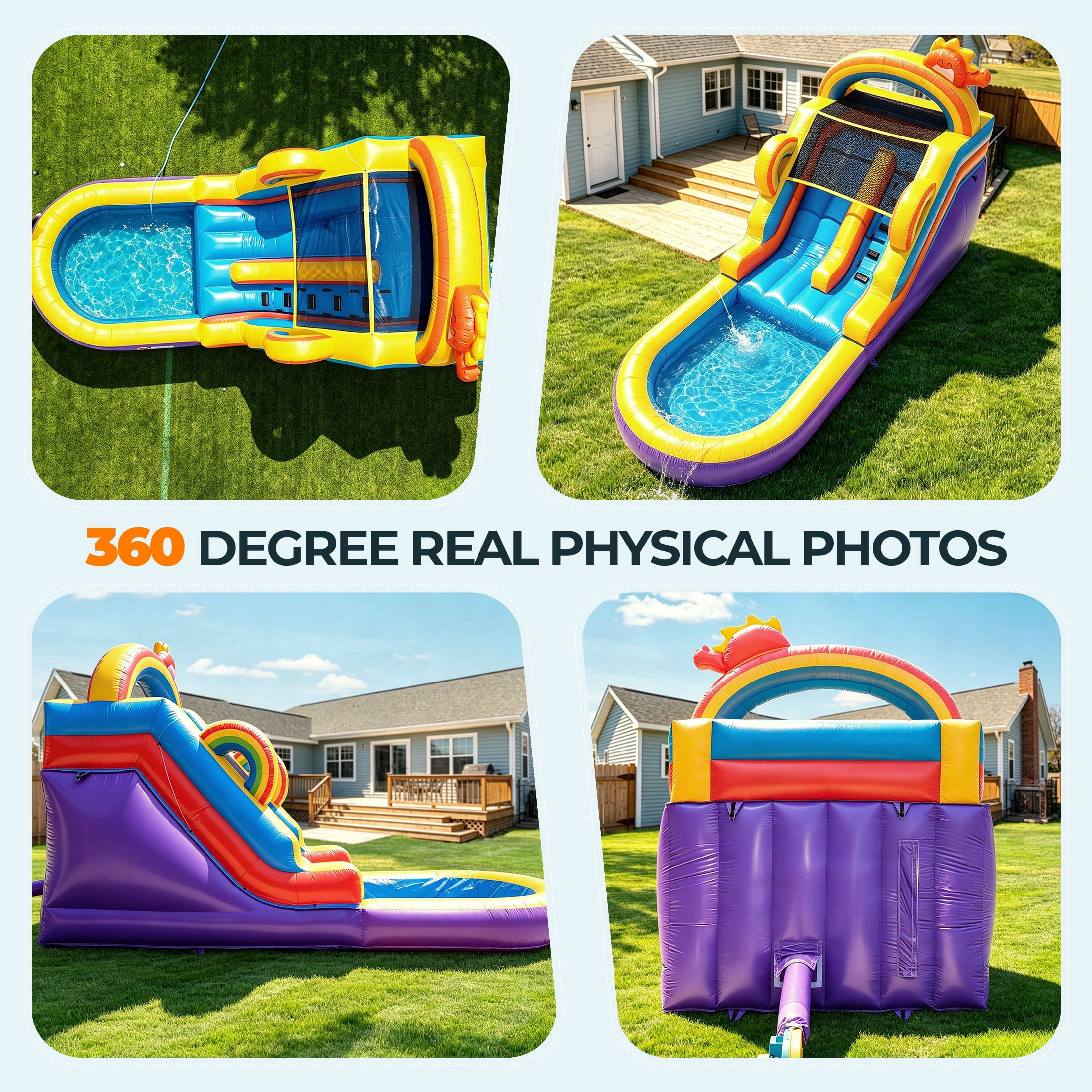 Relunch 21FT Inflatable Water Slide Commercial Grade PVC with Pool & Blower – Big Backyard Bounce House for Kids & Adults 21x9x12.8ft